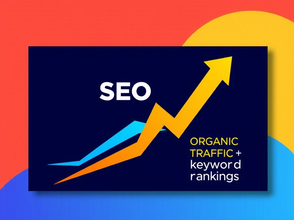 Grafic SEO care arată creșterea vizibilității organice și cuvinte cheie