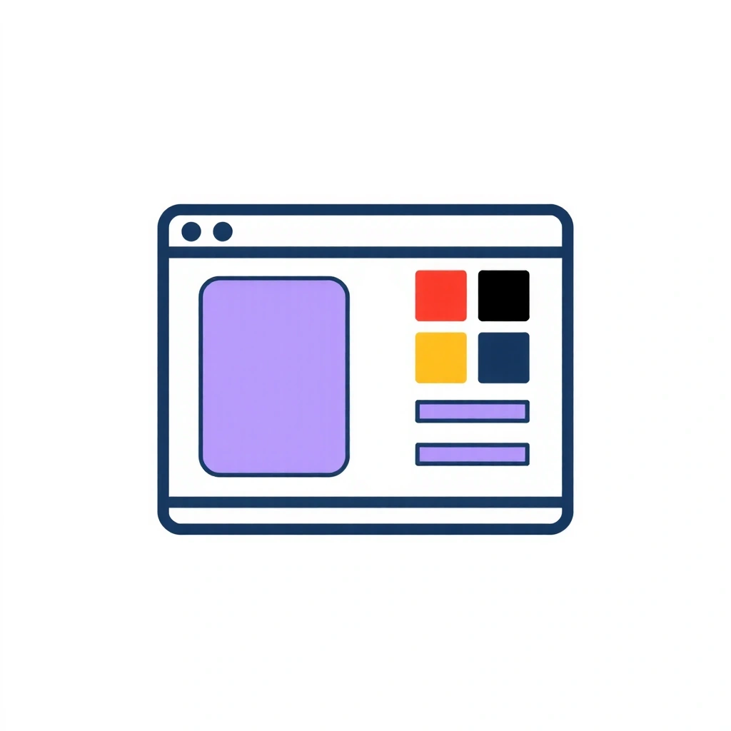Iconiță reprezentând o paletă de culori și un ecran, simbolizând designul UI/UX.