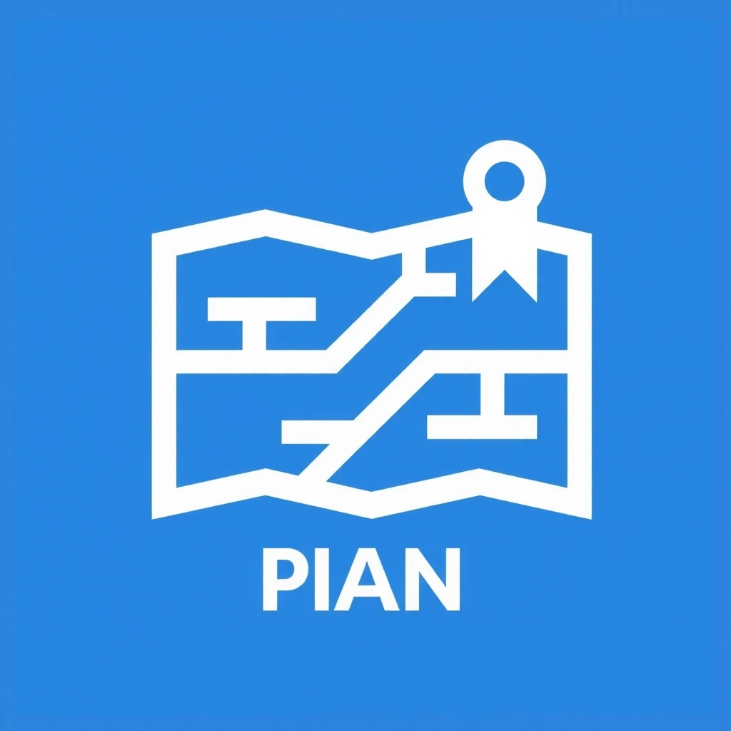 Iconiță reprezentând un plan sau o hartă, simbolizând planificarea și strategia.